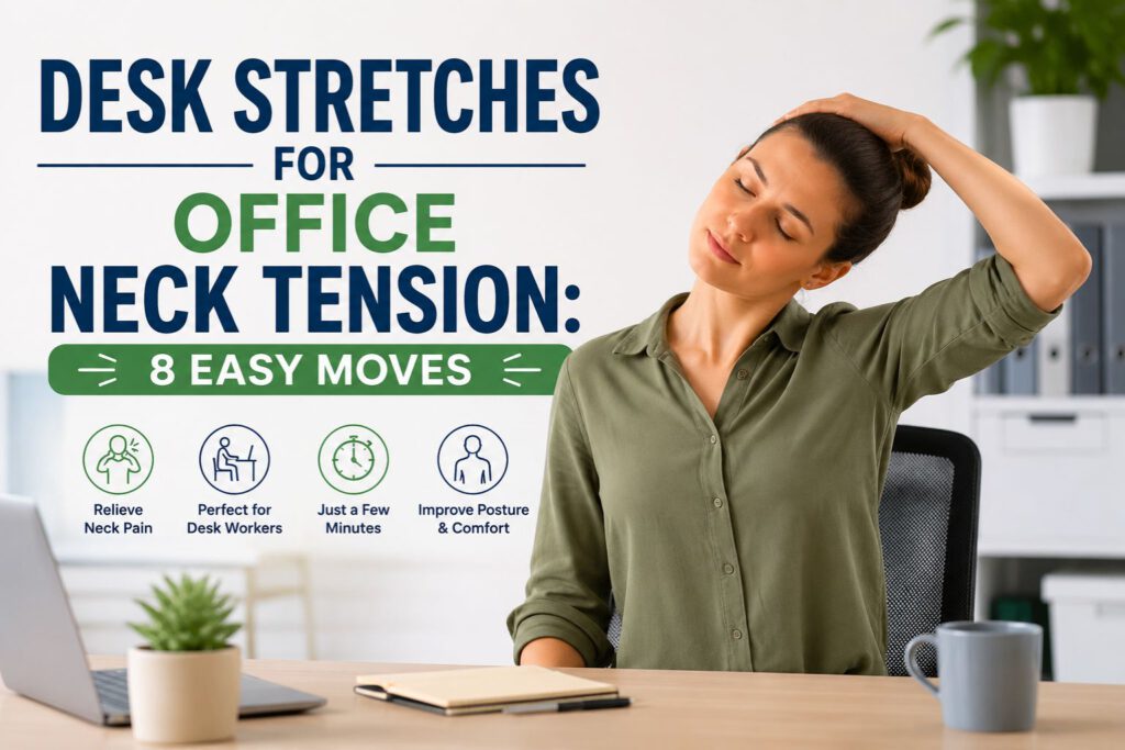 desk stretches for office neck tension