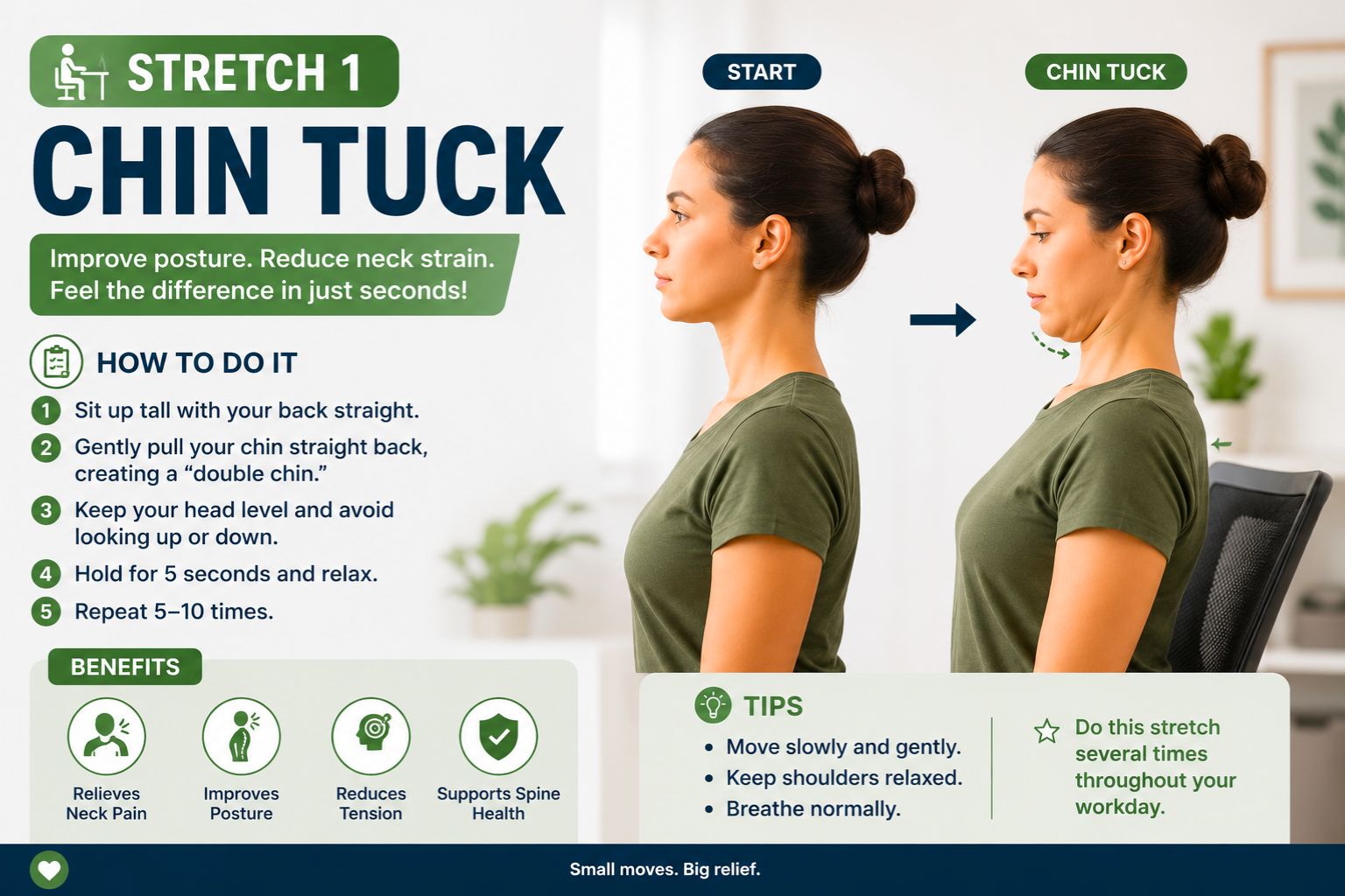 desk stretches for office neck tension