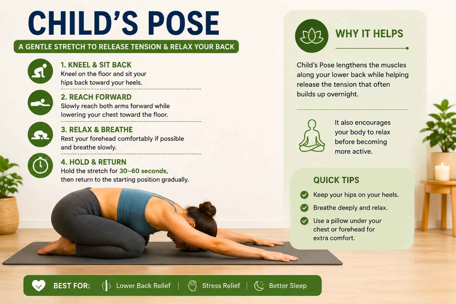 Morning stretches for lower back stiffness