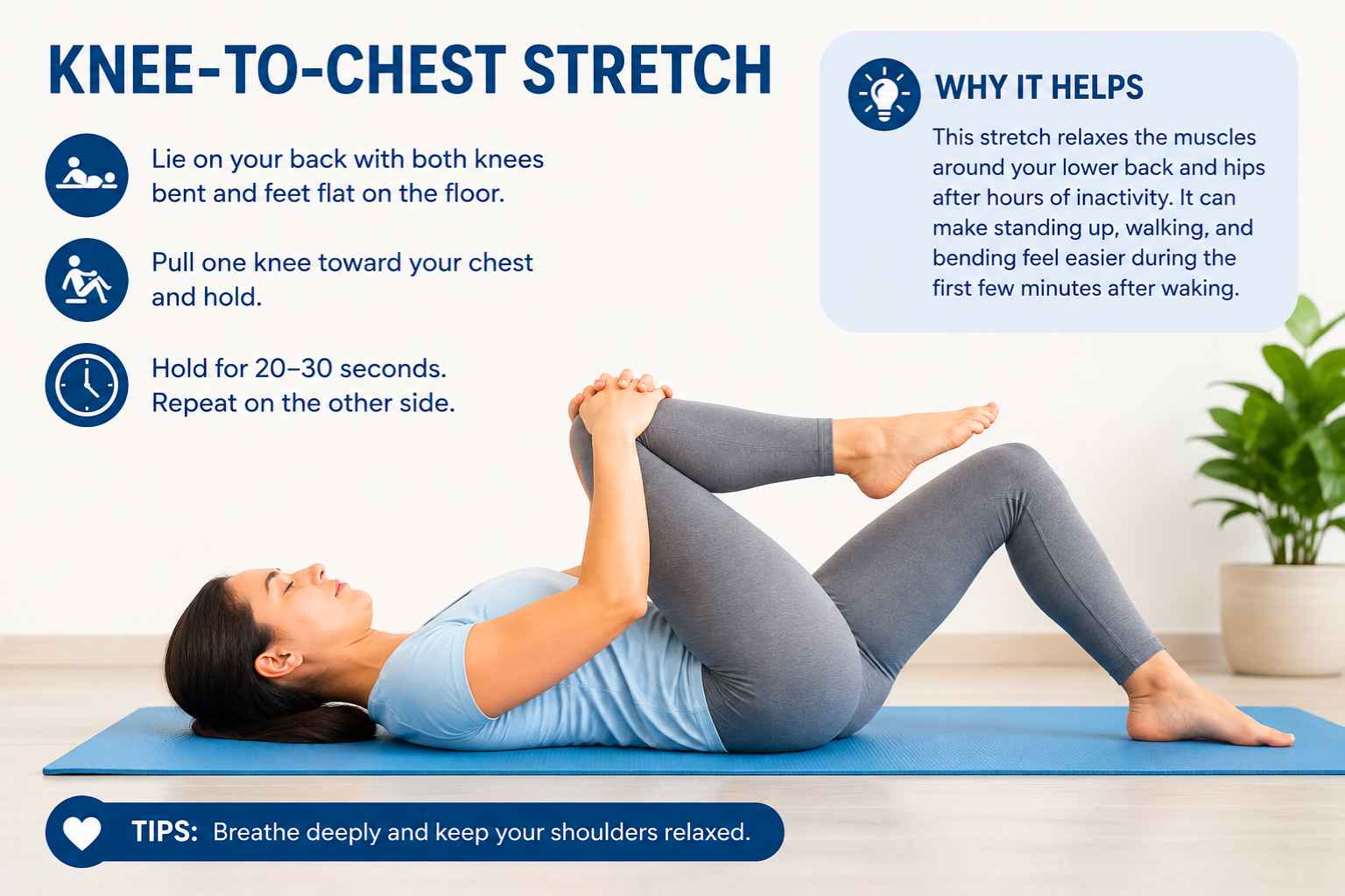 Morning stretches for lower back stiffness