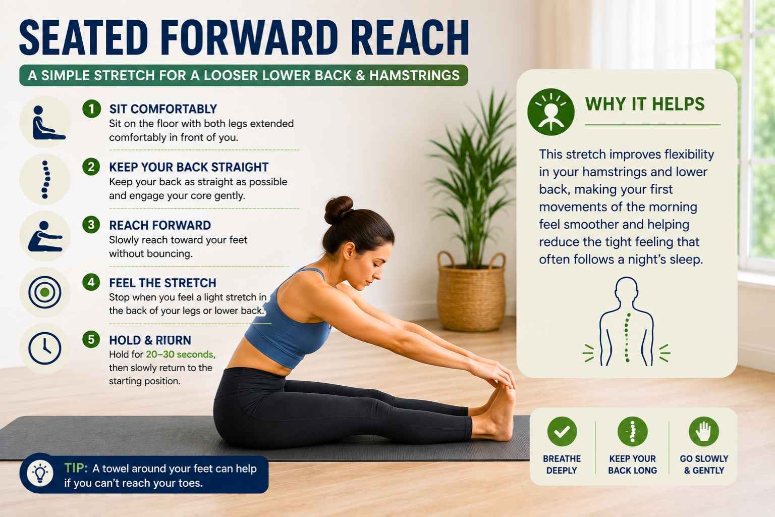 Morning stretches for lower back stiffness